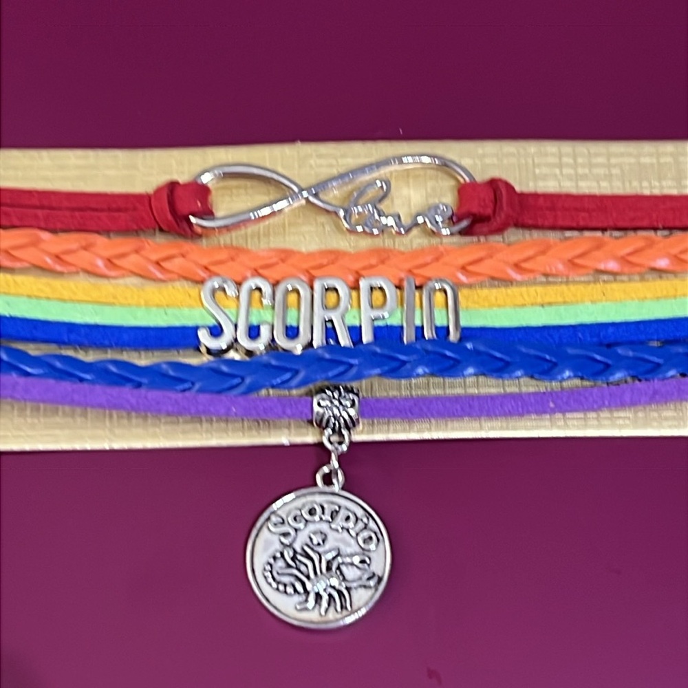 Scorpio Zodiac Sign Love Infinity Bracelet With Bands